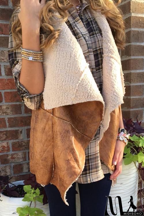 MidiSono - Lapel Faux Fur Vest