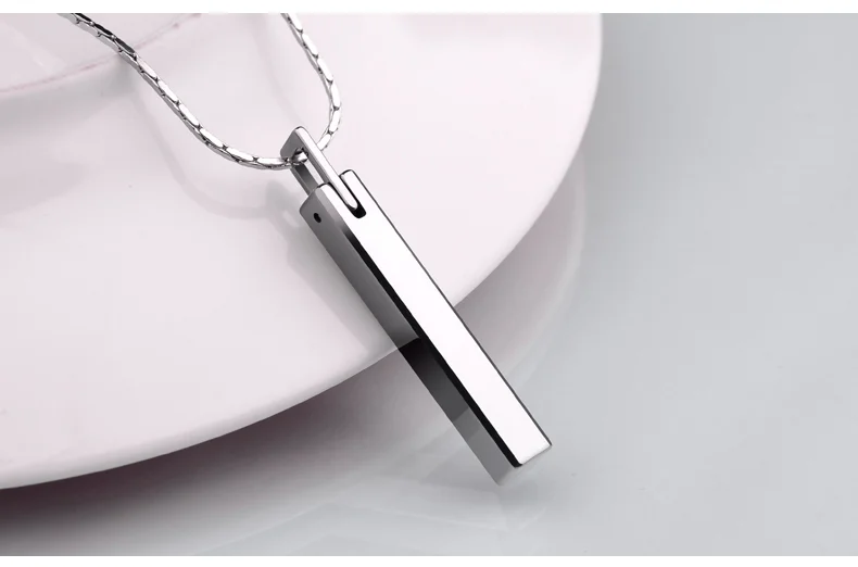Women's Or Men's New Arrival Silver Color Couples'Tungsten Pendants Necklace for Man and Woman Never Fade Free Engrave Jewelry Gifts For Mens And Womens