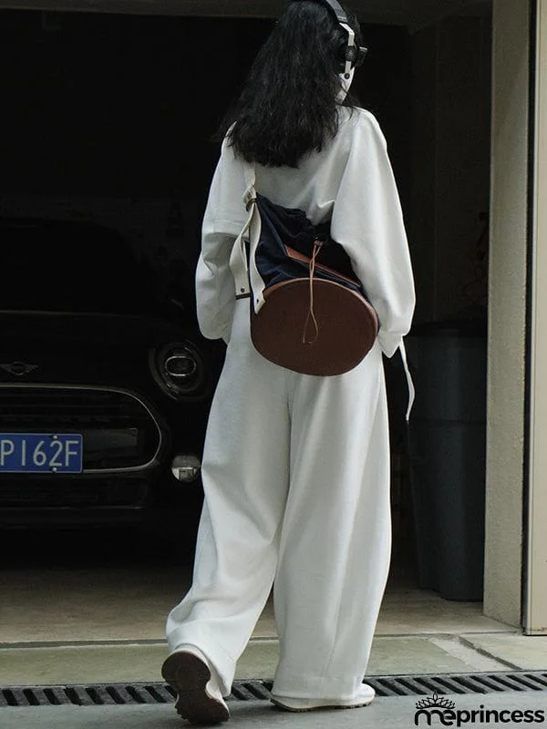 Casual Wide Leg Loose Solid Color Pants