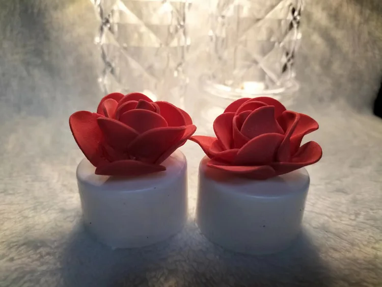 Bougie LED Fleur 2 pièces Cadeau Saint-Valentin Romantique Jessemade FR