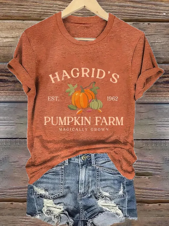 Women'S  Hagrid&rsquo;s Pumpkin Patch Print Casual T-Shirt 