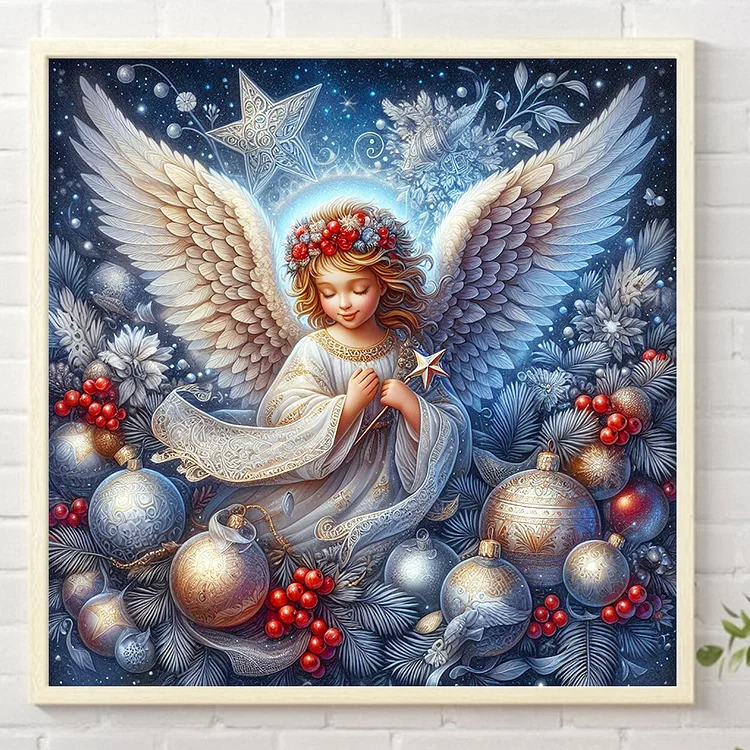 QAZWSX Angel Girl DIY Christmas Diamond Painting, Roses 5D Diamond Art,  White Pigeon Full Round Diamond Art Kits for Adults Kids for Wall and Home