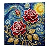 DIY Pearl Painting Red Roses for Home Decor with Frame(25x25cm)