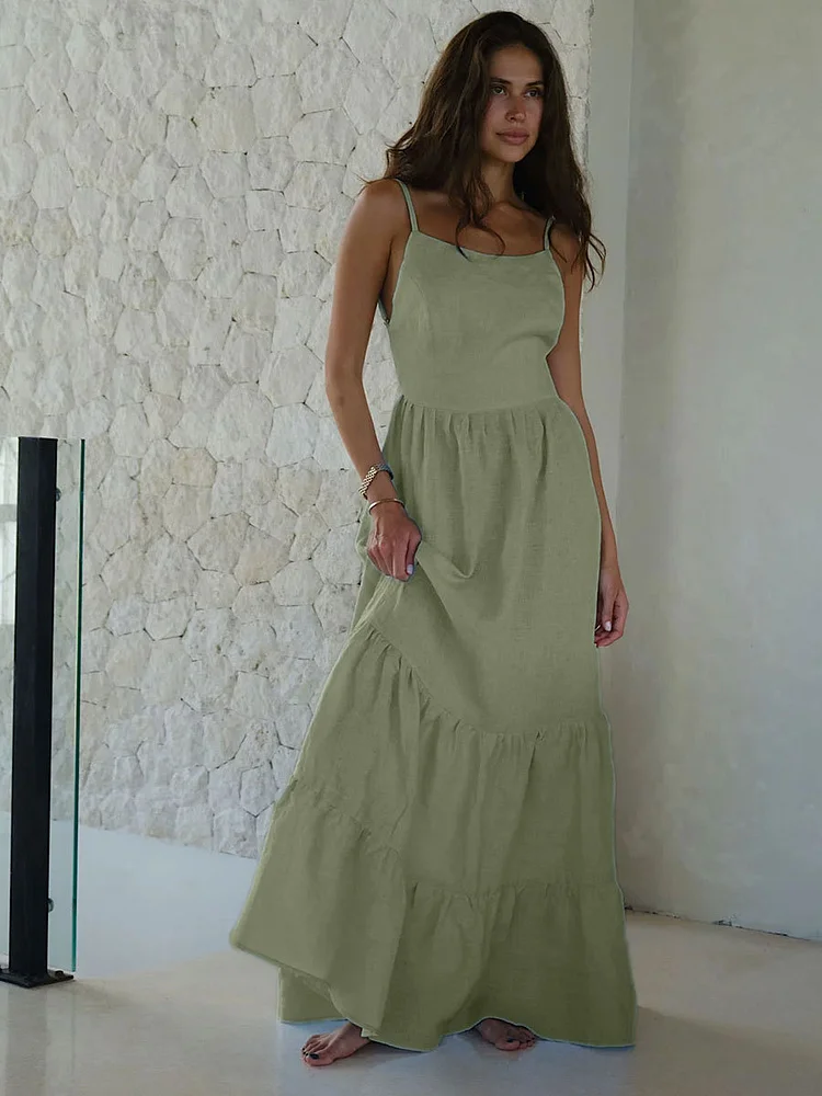 Sexy Backless Strappy Maxi Dress