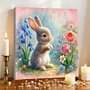Framed Diamond Painting - Full Round Drill - Rabbit (25x25cm)