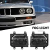 1 Pair Front Bumper Fog Lights Fog Lamps with Bulbs for E30 318i 1985-1993