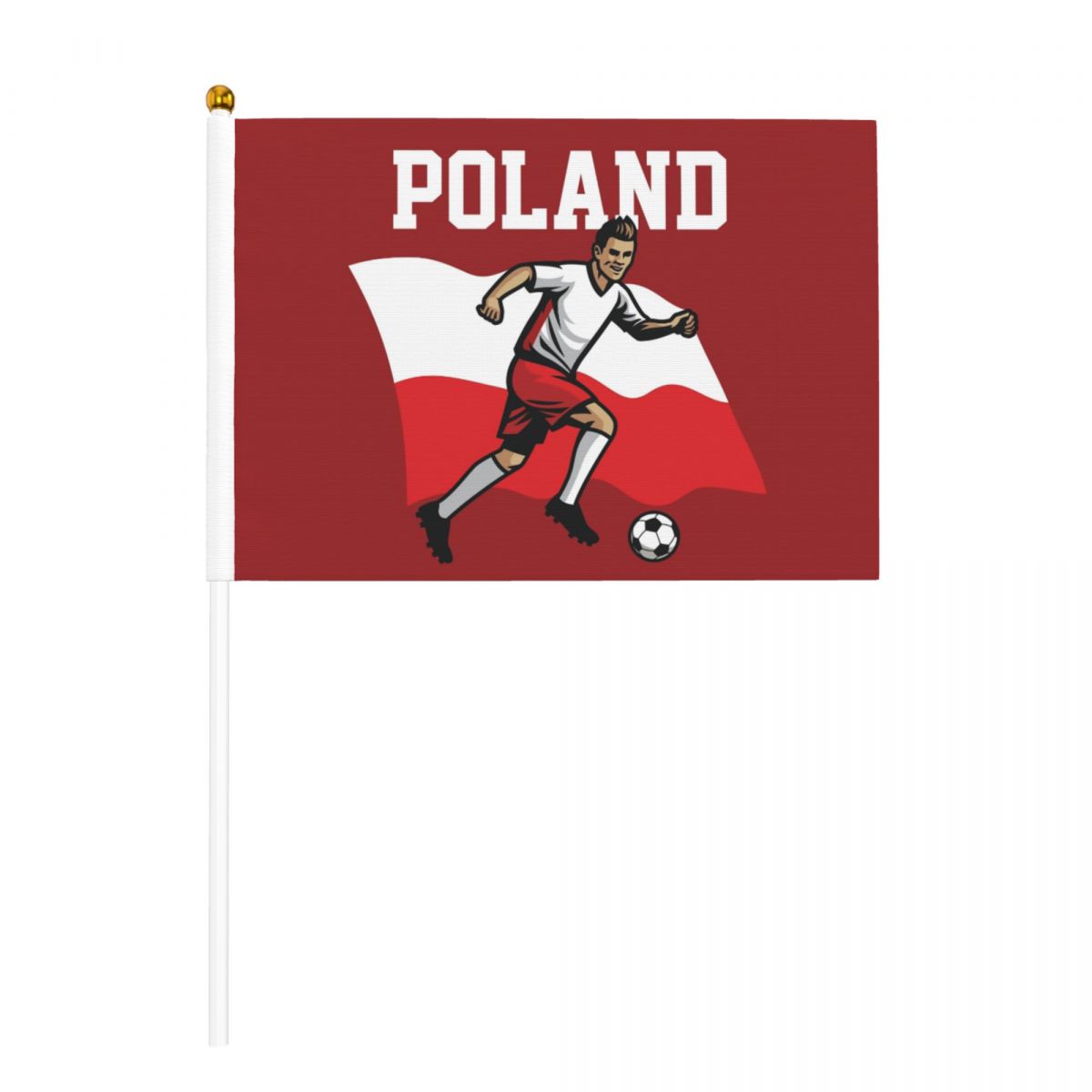 Poland Soccer Player Hand Held Fade Resistant Mini Flag