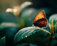 Butterfly on a Sunlit Leaf - Diamond Painting