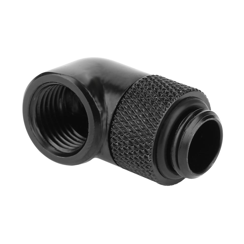 

G1/4 Thread 90 Degree Fitting Adapter Rotary Water Cooled Connector, Black, 501 Original