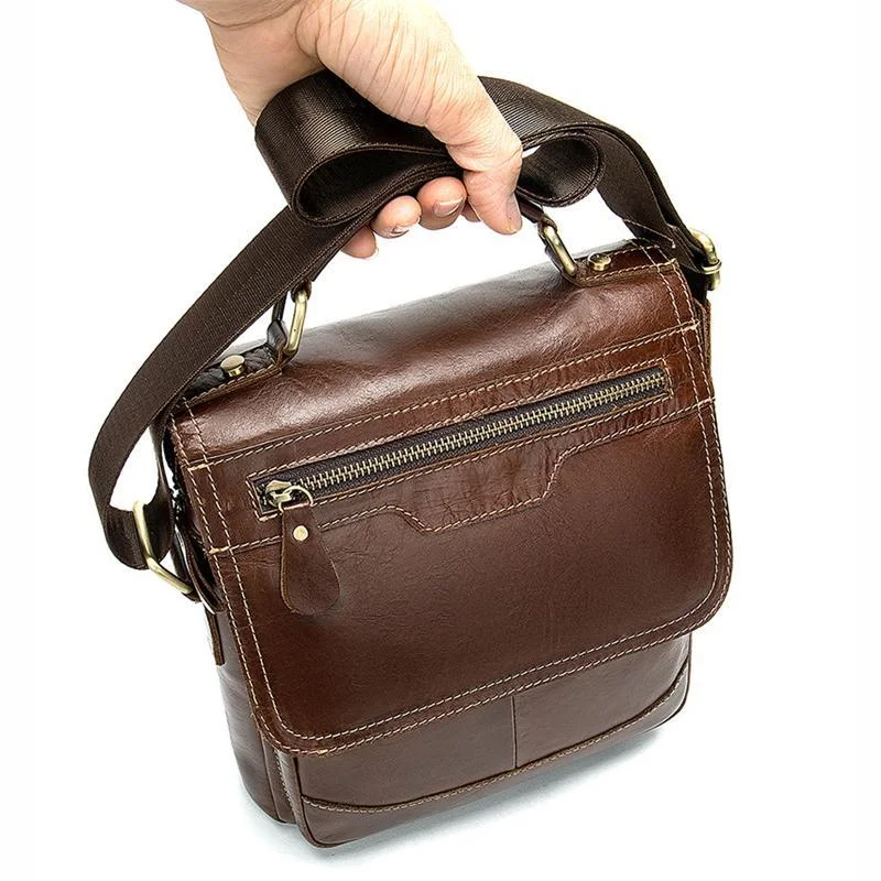 Mens Casual Waterproof Vintage Stitching Handbags With Large Capacity