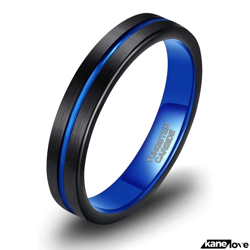 Men's Metal Tungsten Round Shaped Trendy Engagement Party Ring
