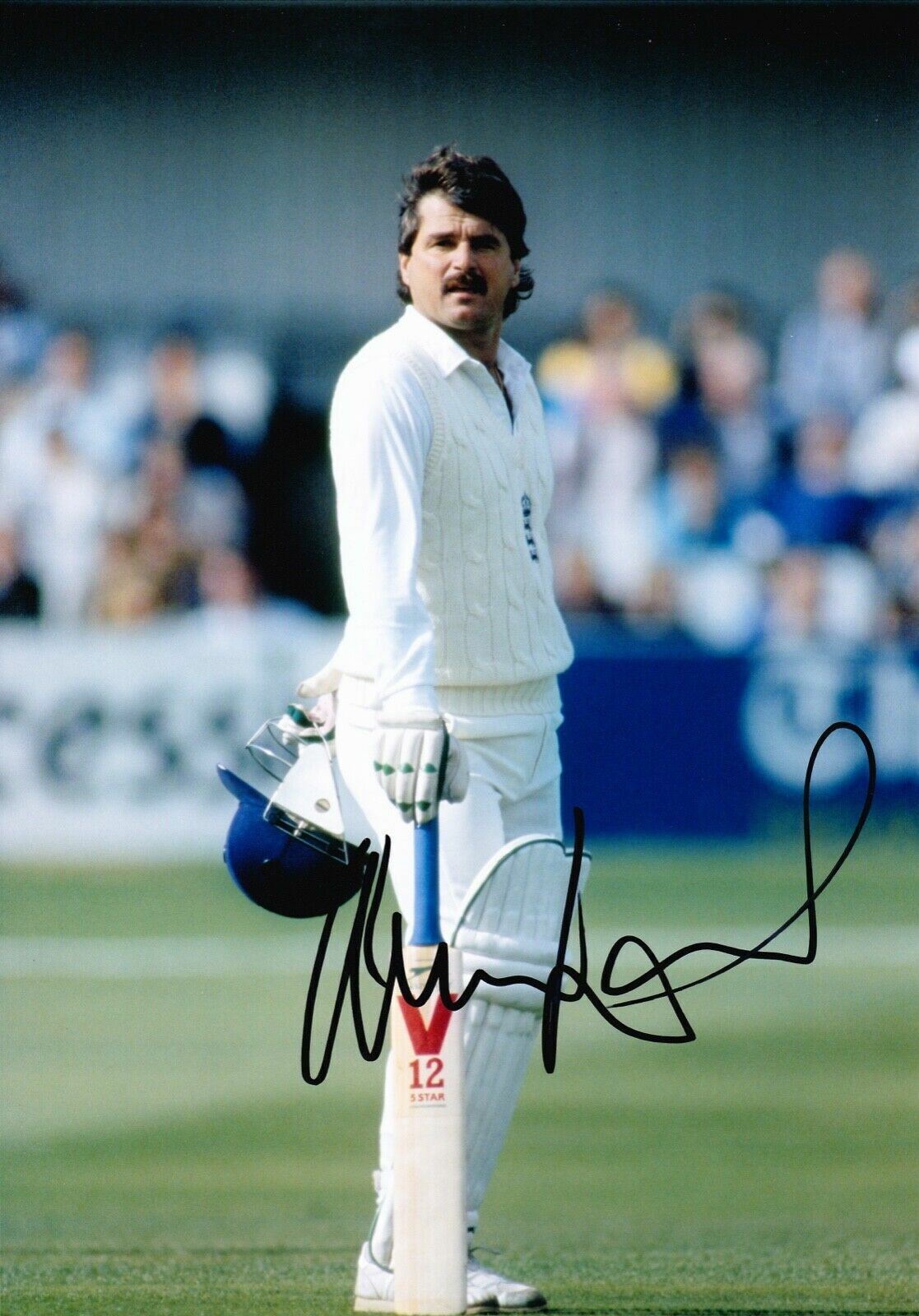 Allan Lamb Signed 12X8 Photo Poster painting England Cricket Legend AFTAL COA (2605)