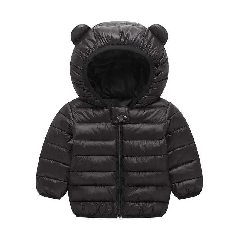 Warm Toddler Boys Jackets Autumn Winter Long Sleeve Hooded Character Pattern Children Outerwear Coats Kids Clothes