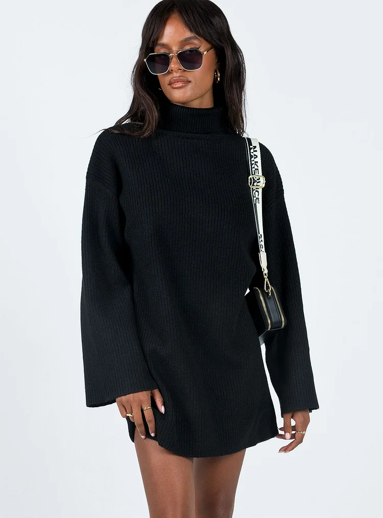 Sonelle Knit Mini Dress Black