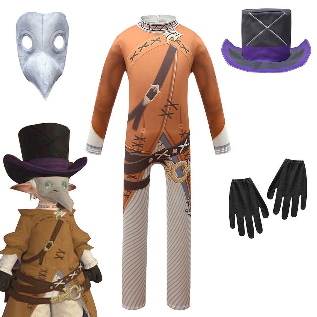 Plague Doctor Jumpsuit Cosplay Costume Party Props for Kids