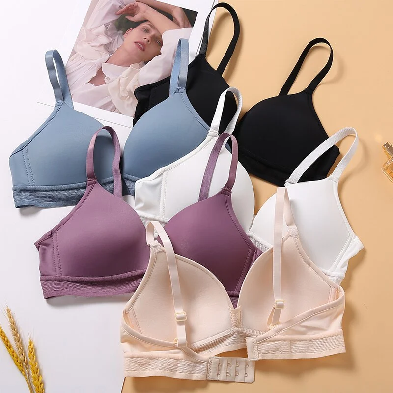 Seamless Comfort Wireless Bras For Women Underwear Mesh Straps Bra Sexy Lingerie Adjustable Push Up Bralette Party Wedding Bra
