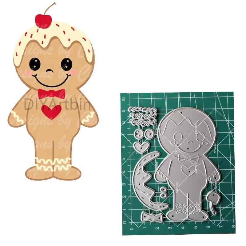 5pcs Gingerbread Cutting Dies Stencil Craft for DIY Christmas Scrapbooking Cut Dies Embossing Paper Birthday