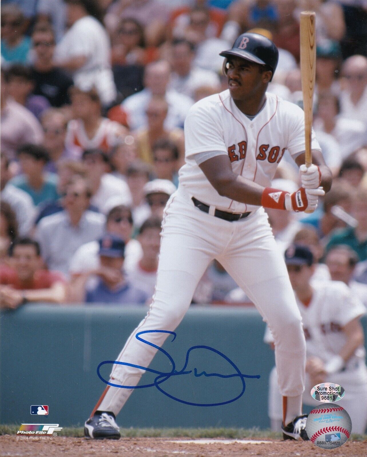 SAM HORN BOSTON RED SOX ACTION SIGNED 8x10