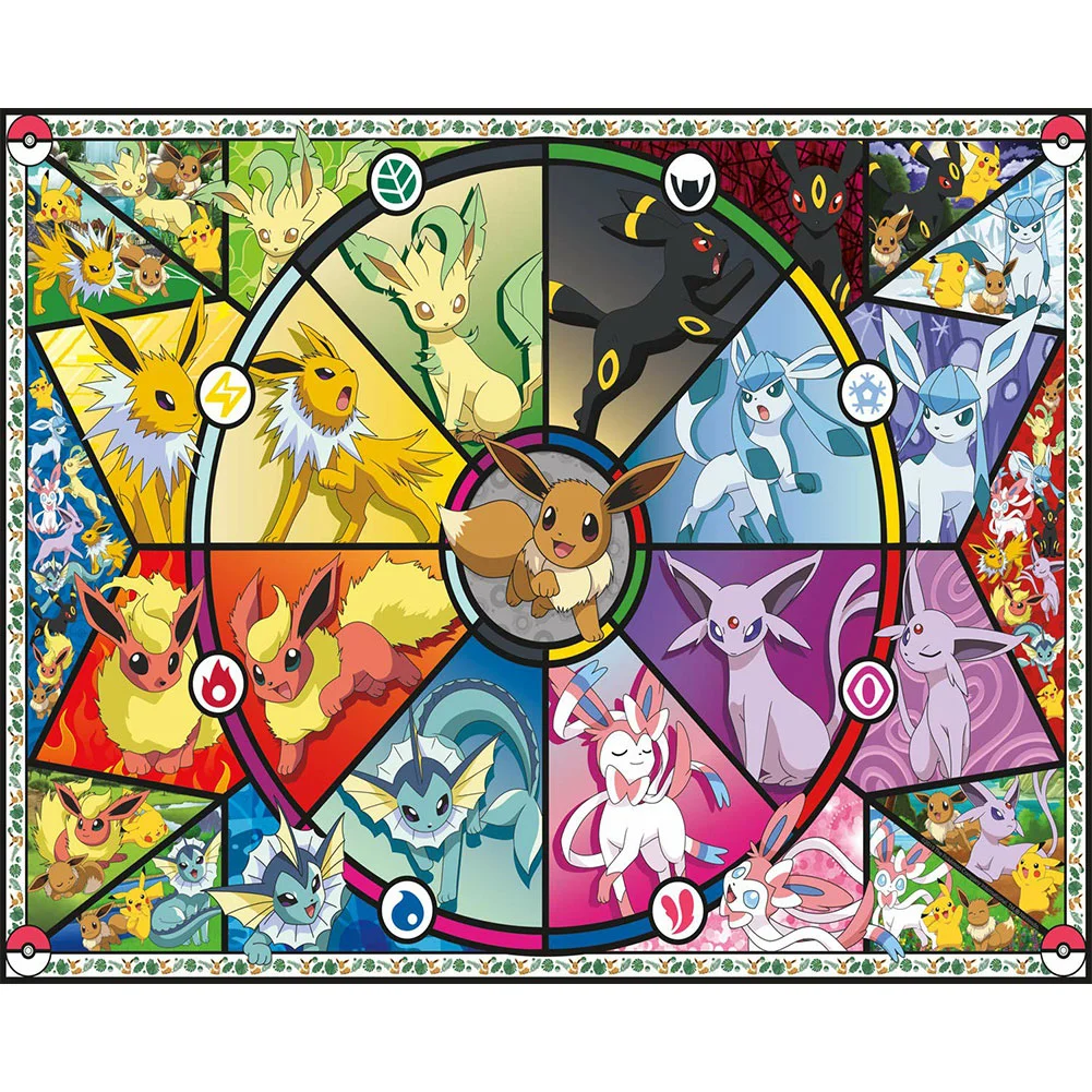 Diamond Painting - Full Round - Pok mon Eevee Evolution(50*40cm)-777361