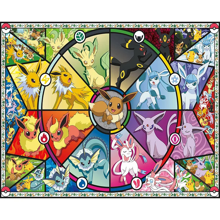 Full Round Diamond Painting - Pokémon Eevee Evolution 50*40CM