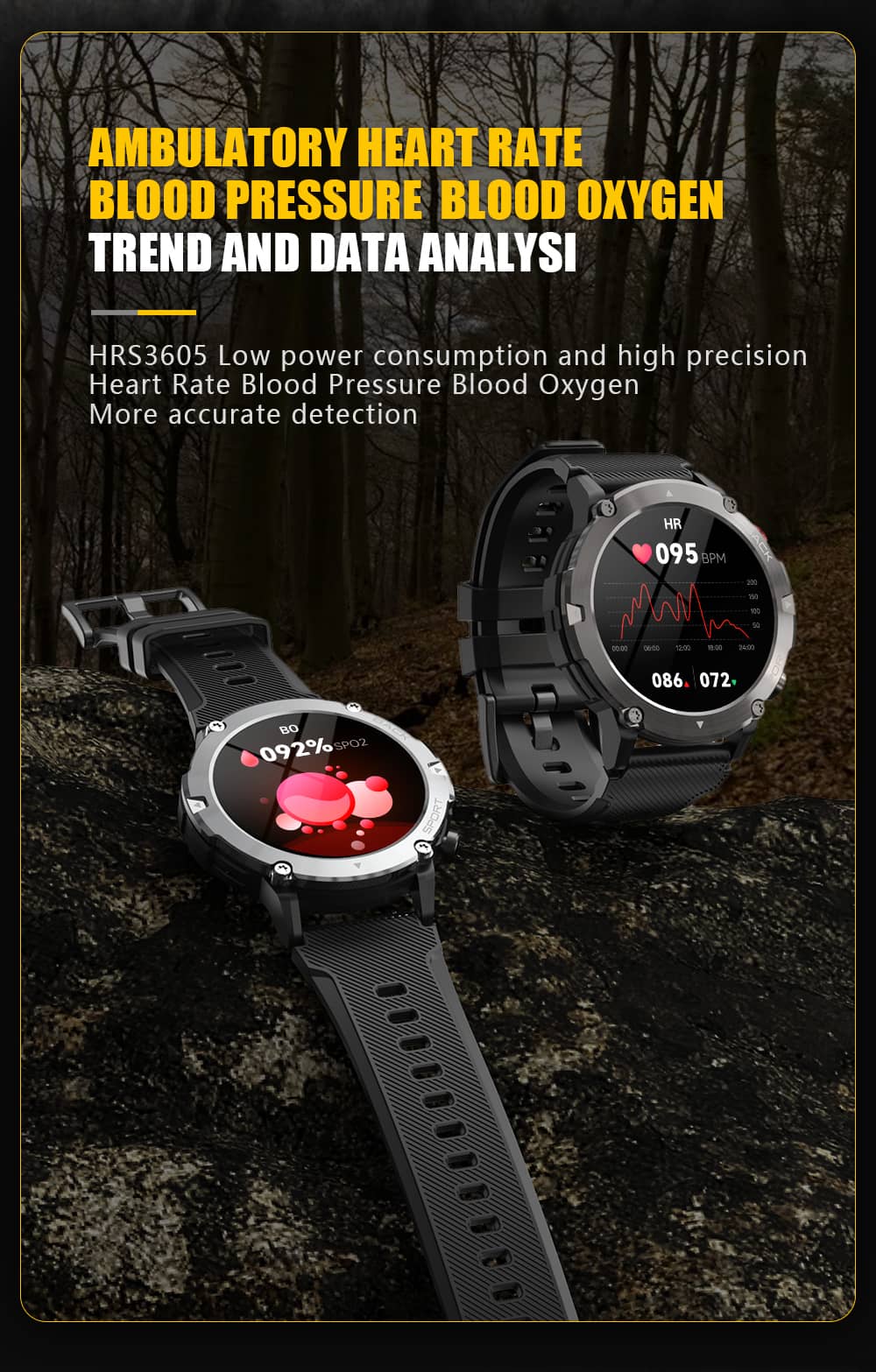 Findtime Smart Watch Bluetooth Calling Blood Pressure Heart Rate Monitor Drop and Smash Resistance