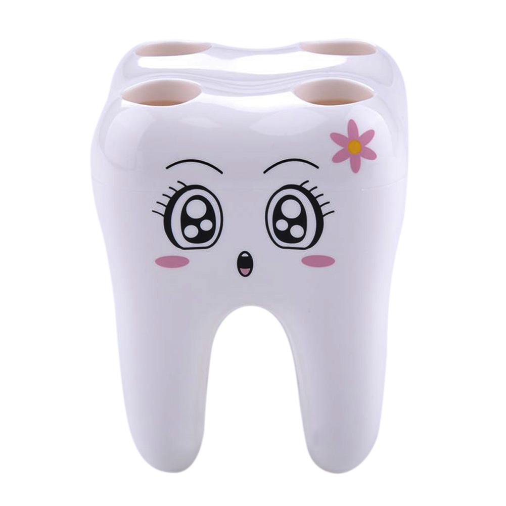 

Novelty 4 Hole Tooth Style Toothbrush Holder Bracket Container For Bathroom, 501 Original