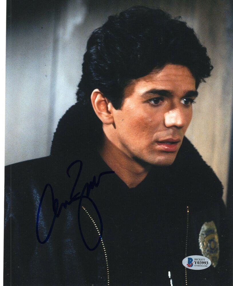 Adrian Zmed Signed TJ Hooker Vince Romano 8x10 Photo Poster painting w/Beckett Y03993