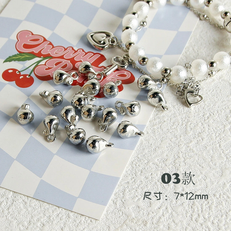 10 PCS/Package 7 * 12mm Arylic Cross Cherry Bow Knot Polished Pendant Jewelry Accessories