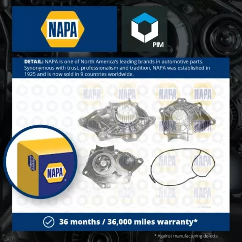 Water Pump fits AUDI S3 8V, 8YA, 8YS 2.0 2012 on Coolant NAPA 06K121011 Quality Parts