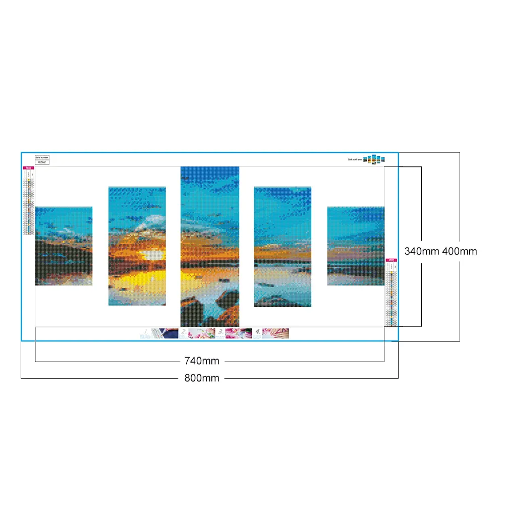 5pcs Diamond Painting - Full Round Drill - Sea(80*40cm)