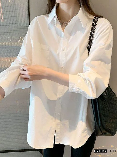 Kitty Embroidery Sweater Tie Shirt Two-Piece Set
