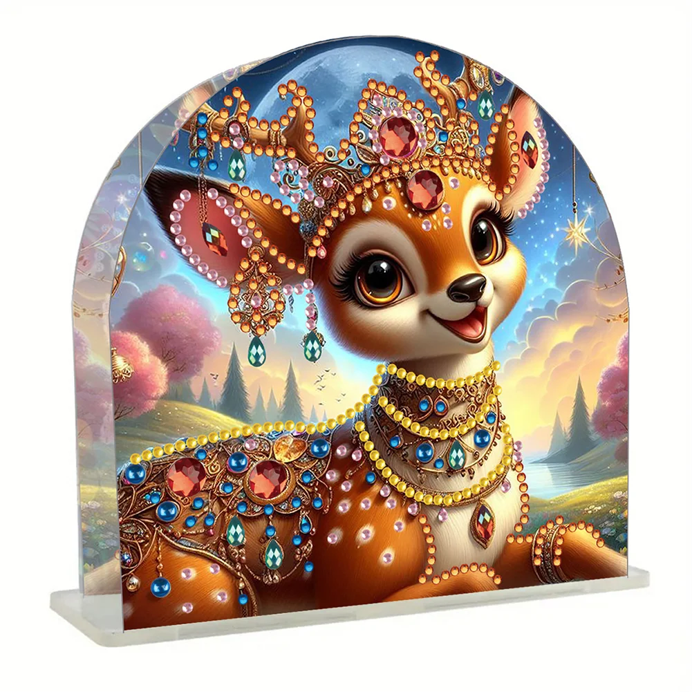 DIY Christmas Deer Acrylic Diamond Art Painting Napkin Holder Set