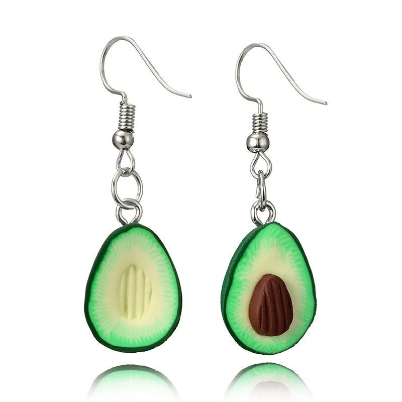 Women plus size clothing Cartoon Avocado Heart Oval Geometric Earrings Wholesale Cheap Jewelry-Nordswear