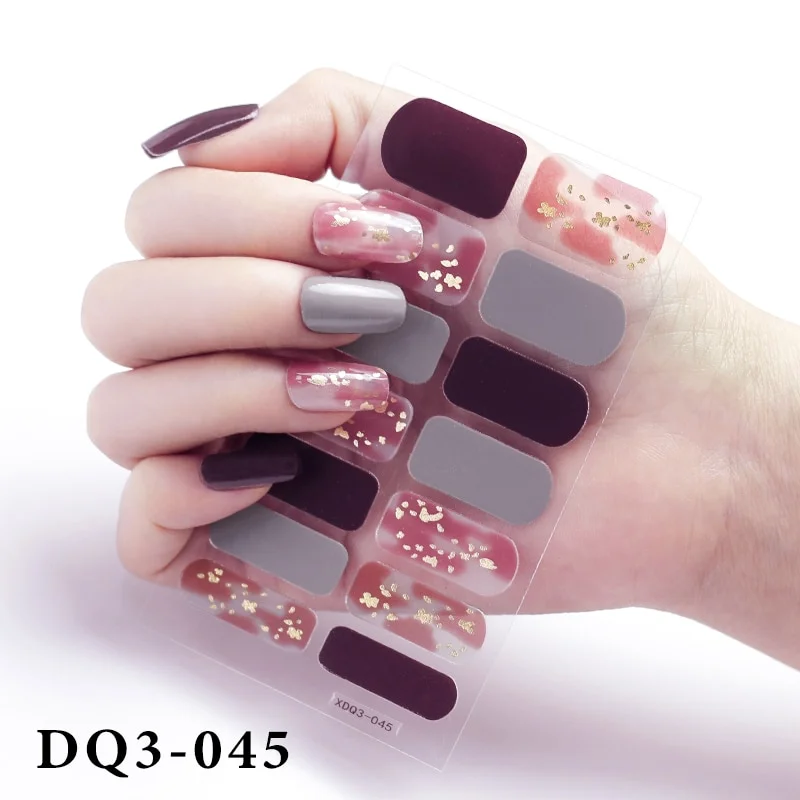 Churchf Nail Stickers Fashion Design Nail Polish Stickers Full Cover Nail Decorations for Manicure Self Adhesive Decals for Nails-Nail Inspo