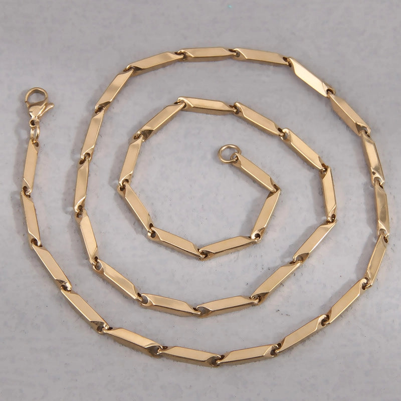 Hip-Hop Color Block Solid Color Rhombus 304 Stainless Steel Men’s Bracelets Necklace