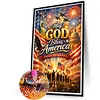 Diamond Painting -DIY Round Drill Independence Day May God Bless America(60*40CM)