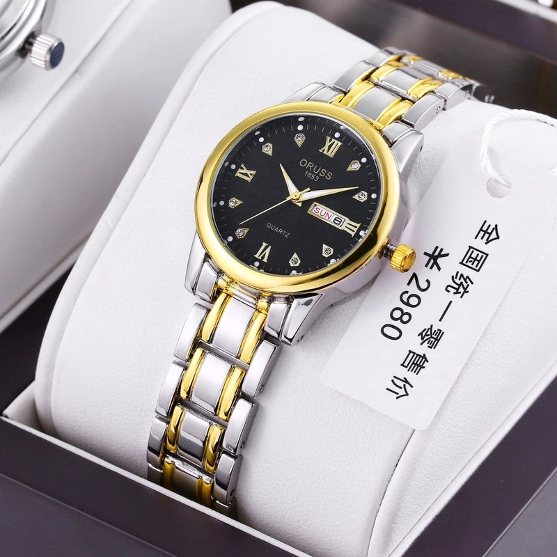 Casual Solid Color Single Folding Buckle Quartz Men’s Watches