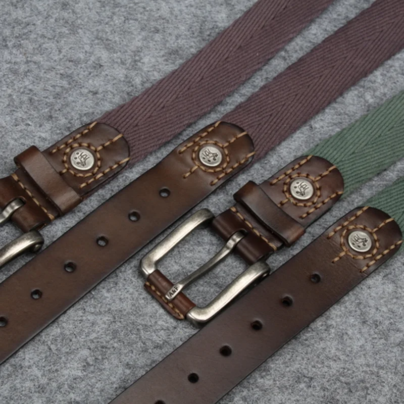 Retro Casual All-match Soft Webbing Cowhide Belt