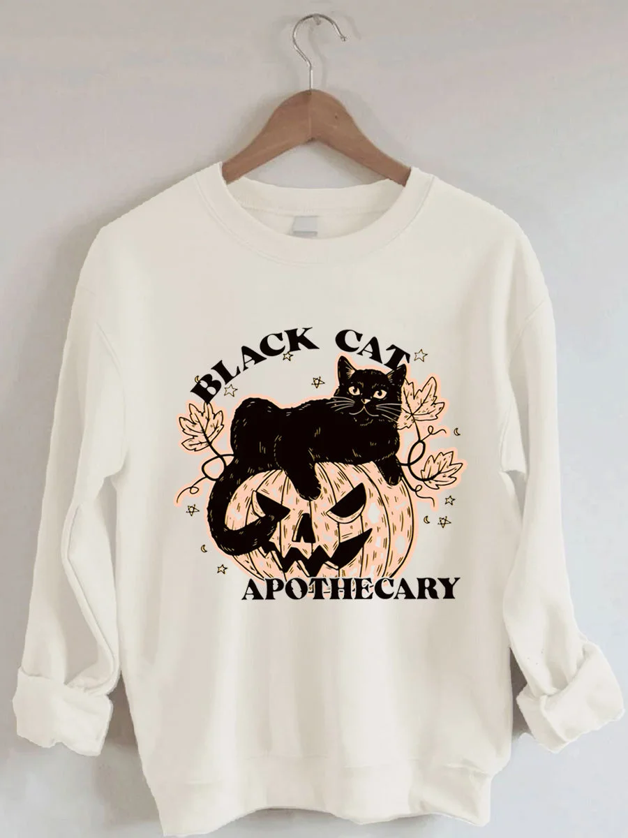 Halloween Black Cat Apothecary Sweatshirt