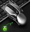 Rechargeable Wireless Mouse with Three DPI Adjustable, Mute Design, Aluminum Alloy Bottom & Sci-Fi Look, for Gamer, Study & Work