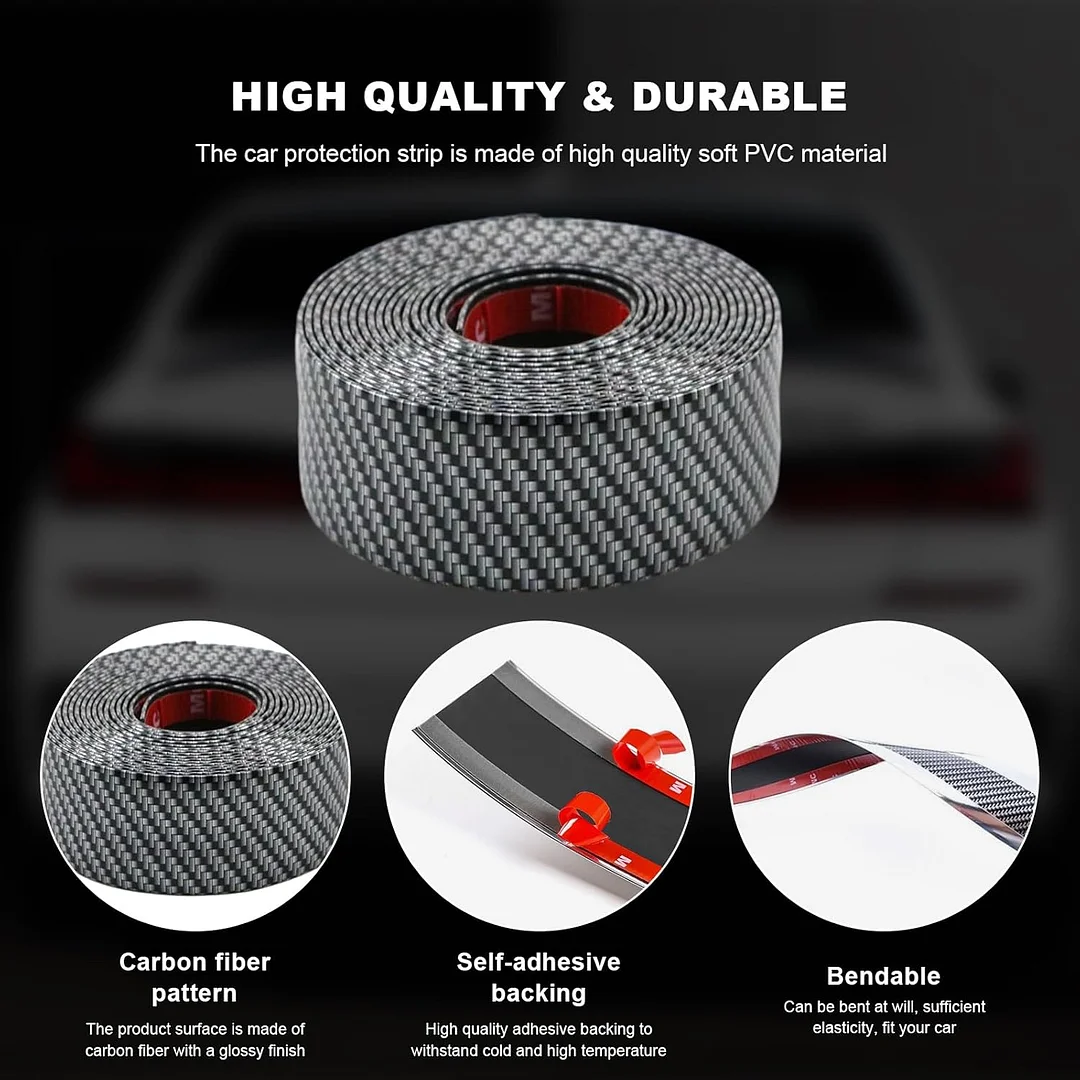 Car door anti-collision and anti-scratch cover sticker, waterproof carbon fiber door sill protection tape