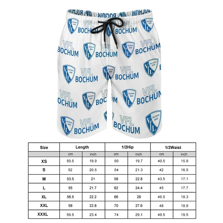 VfL Bochum Herren Badehose Schnelltrocknende Strandshorts Mit Tasche Kordelzug Shorts