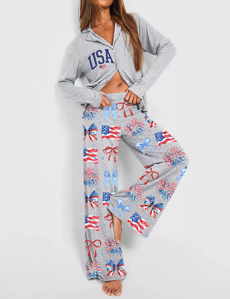 Women's USA The 4th Of July Long Sleeve Leisure Set