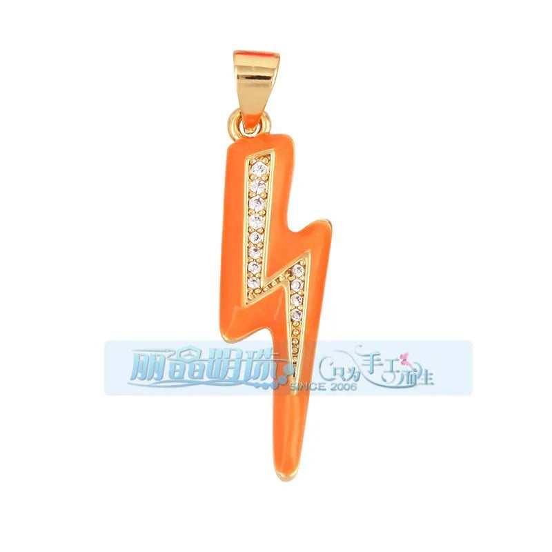 1 Piece 27*7.5mm 6*24mm Copper Lightning Pendant Jewelry Accessories