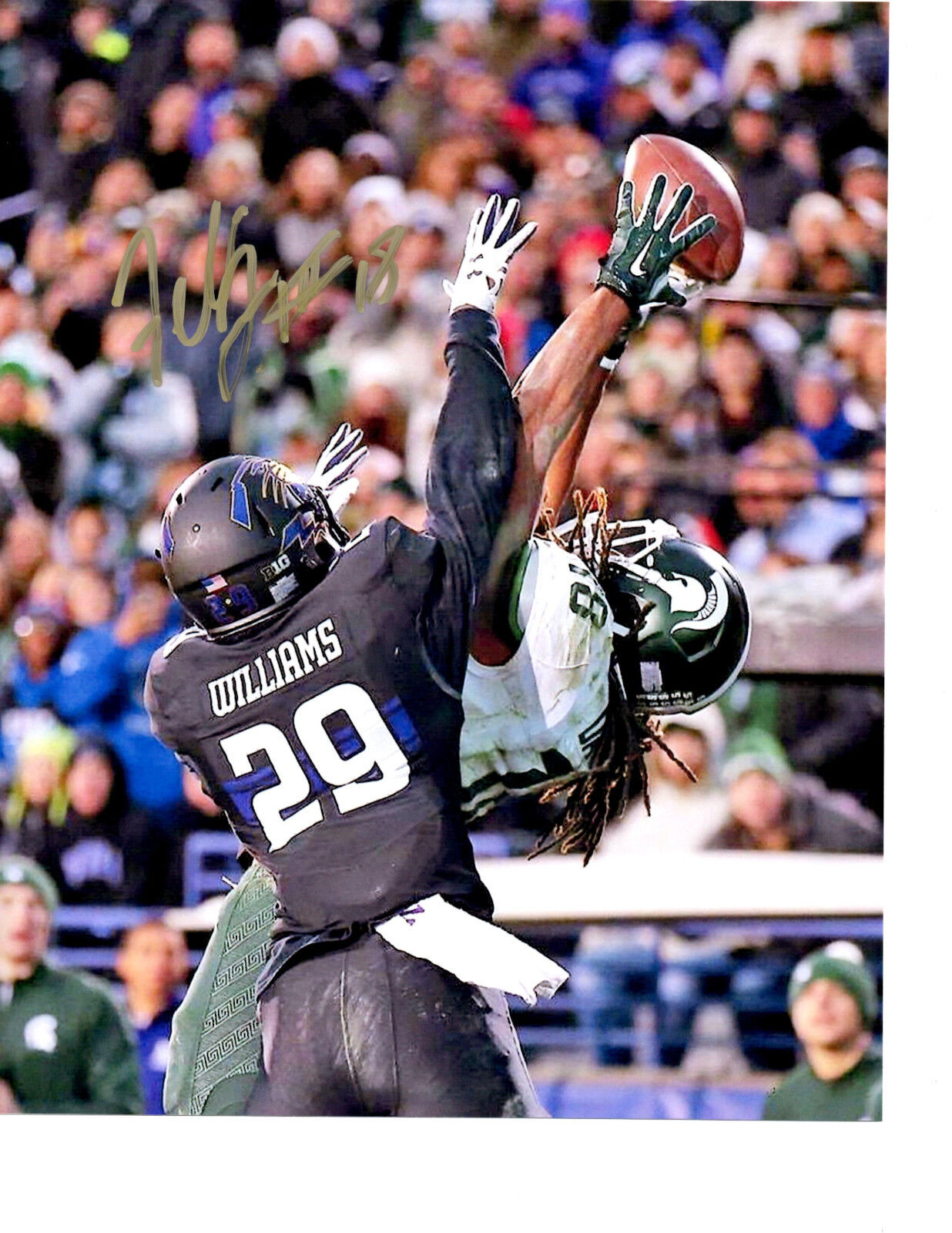 Felton Davis Michigan State Spartans football autographed signed 8x10 TD MSU c