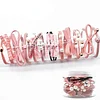 12PCS Basic Blue Pink Black Pearls Elastic Hair Bands