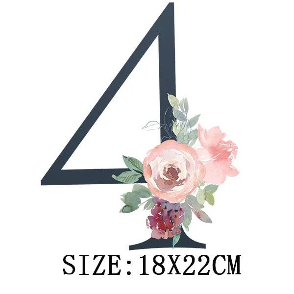 Beautiful Number Thermal Stickers On T-shirt Bag DIY Washable Patches Funny Design Iron On Transfers For Clothes Appliqued Decor