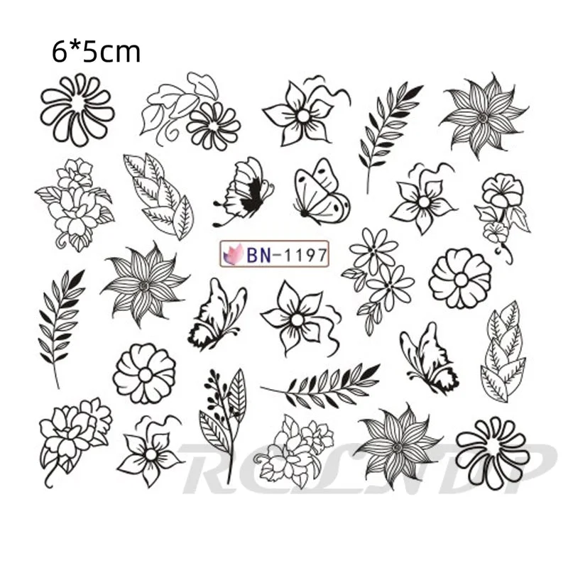 Nail sticker art decoration slider love heart adhesive design Water decals manicure lacquer accessoires polish foil
