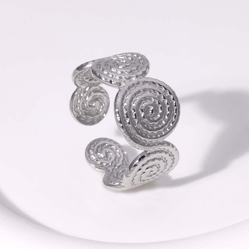 Vintage Open Ring Retro Round Geometric Stainless Steel Electroplating Rings