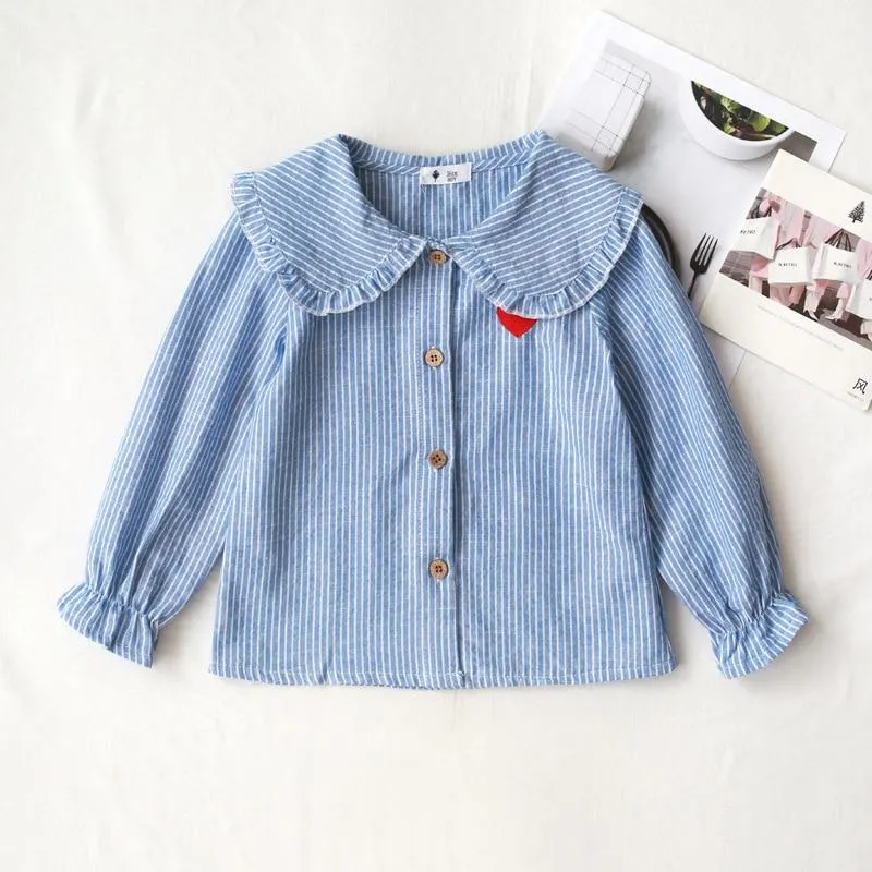 2-8T Toddler Kid Baby Girl Spring Summer Clothes Long Sleeve Ruffles Print Blouses Elegant Cute Sweet Shirt Party Club Tee Top